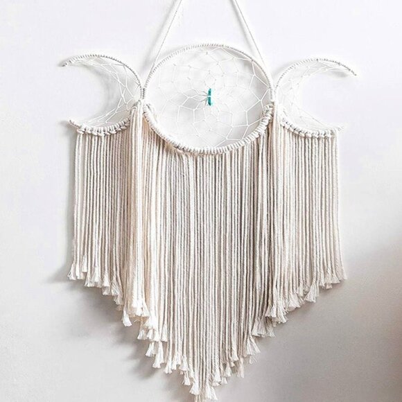 NEW Moon Goddess Boho Dreamcatcher Bohemian Global Decor Macrame Wall Hanging - Picture 3 of 5